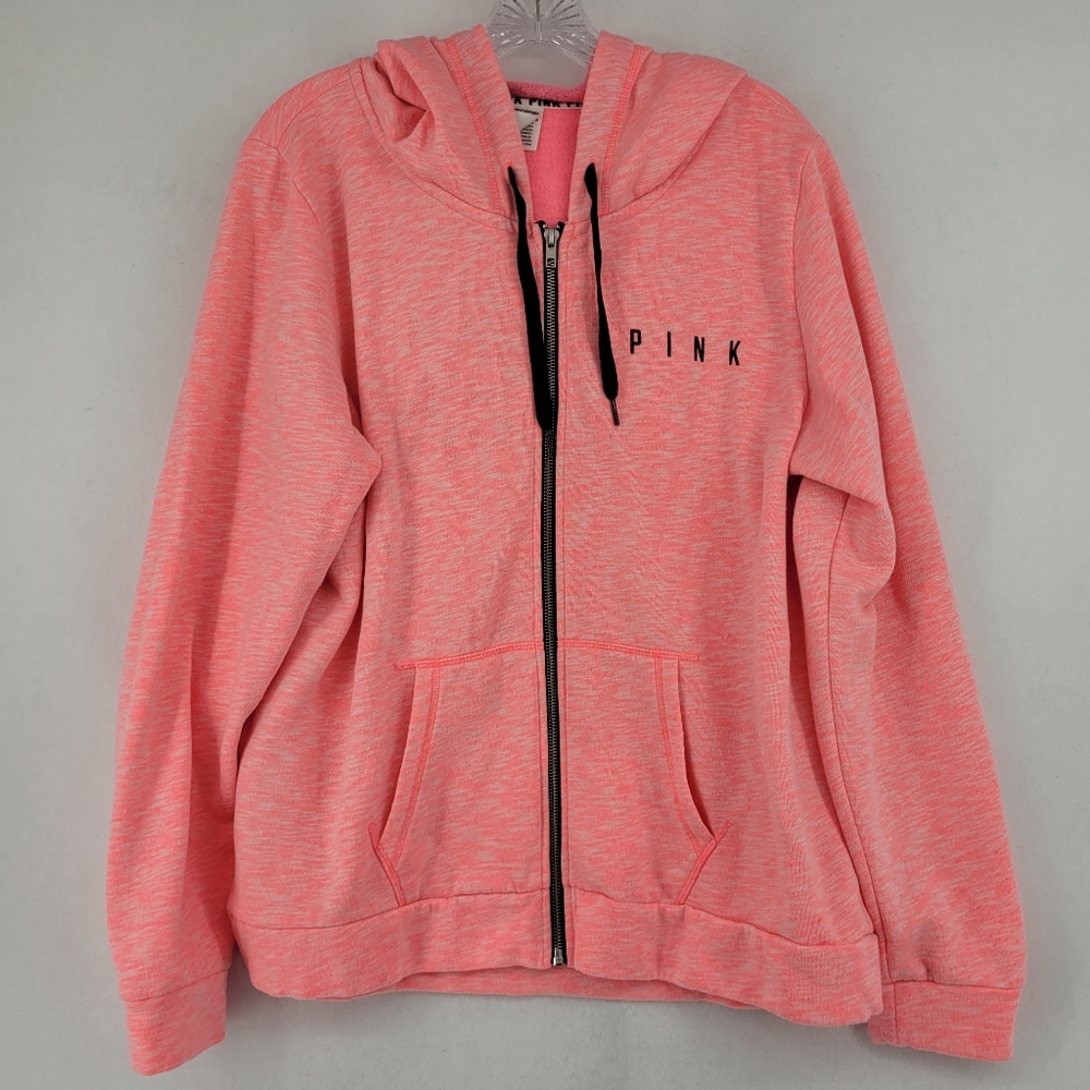 *Sold* Pink Victoria's Secret Women Pink Zipper Hoodie Size Large
